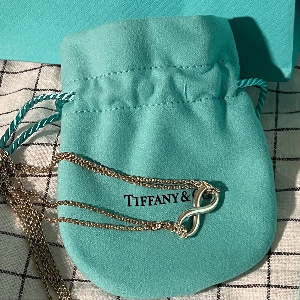 Tiffany & Co Infinity Double Chain Sterling Silver Necklace
